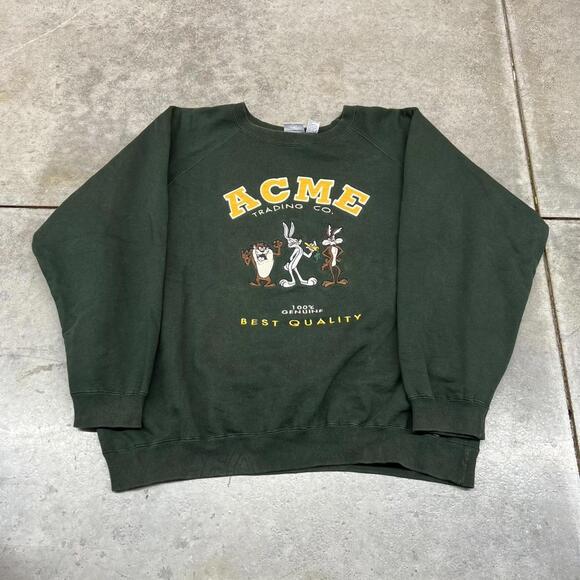 Other - vintage acme trading co looney tunes bugs bunny tazmanian devil green crewneck